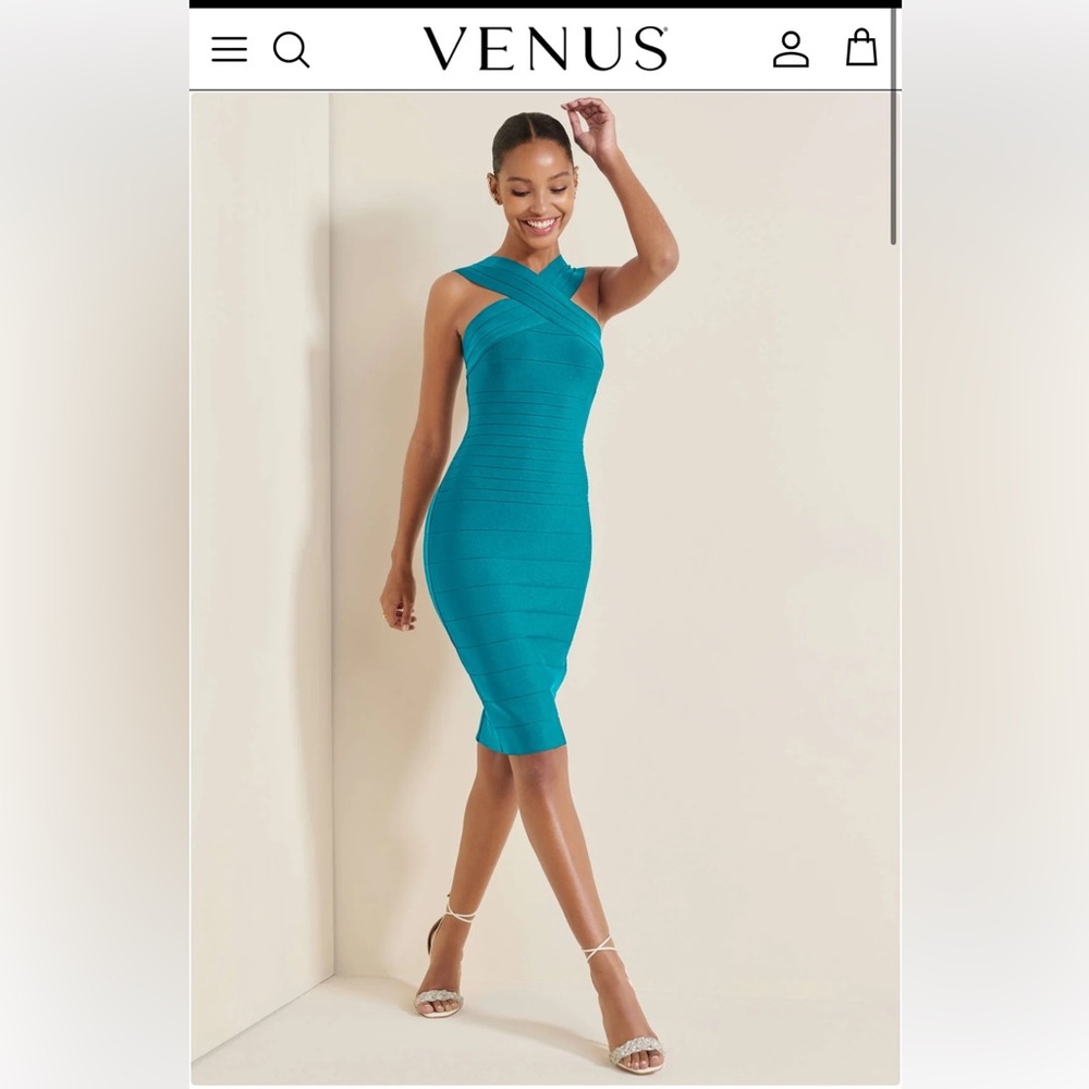 Venus Cross-Neck Bandage Dress